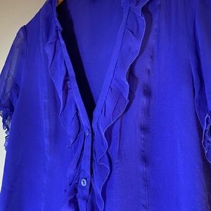Sanctuary cobalt blue silk tissue blouse - size M